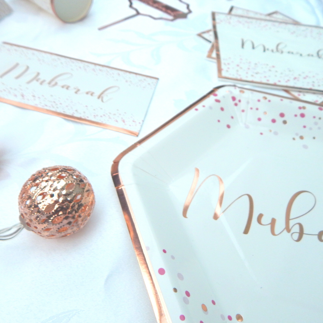 Click to see our Confetti Charm Mubarak Collection and matching party accessories!