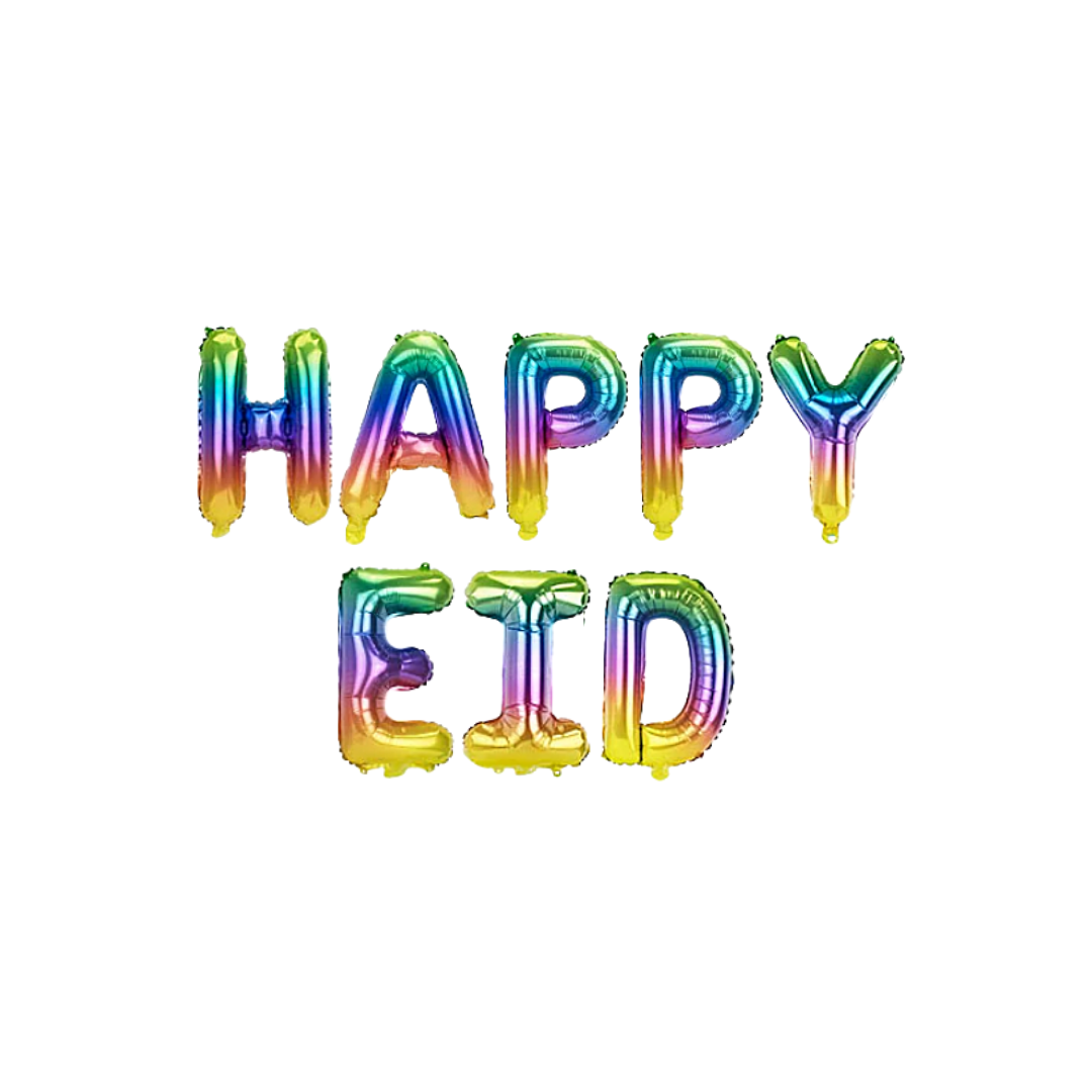 Happy Eid Foil Balloons - Rainbow