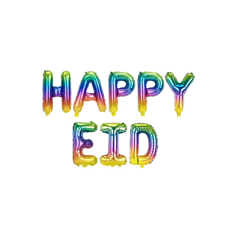 Happy Eid Foil Balloons - Rainbow