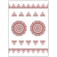 Henna Mehndi Tattoo Sheet - Paisley Mandala 1