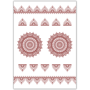 Henna Mehndi Tattoo Sheet - Paisley Mandala 1