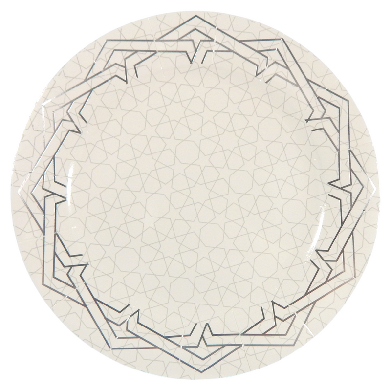 Geo Silver Large Charger Plates - 3 pack