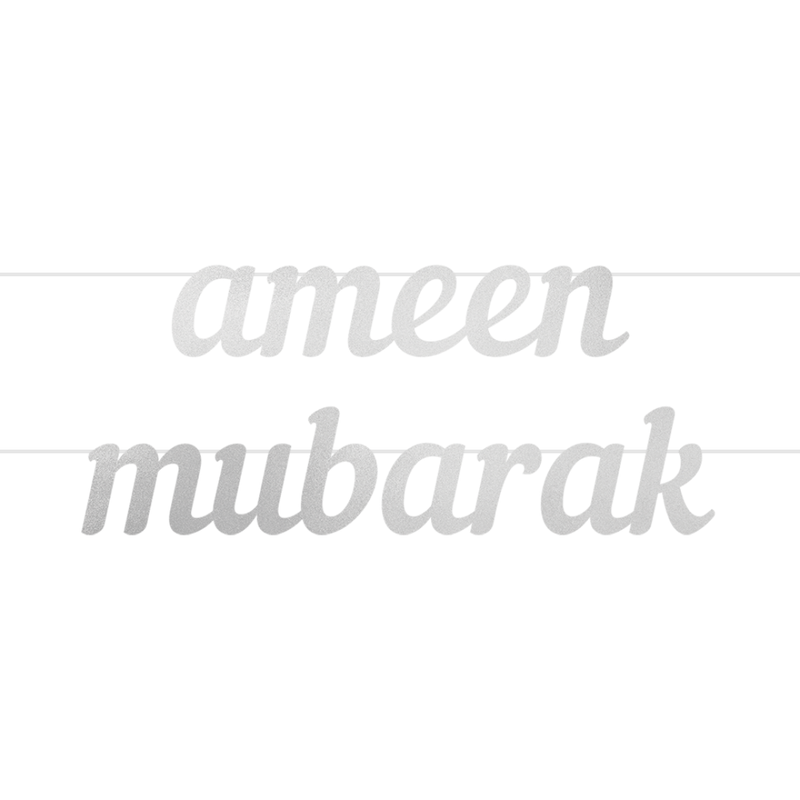 Ameen Mubarak Letter Banner - Silver