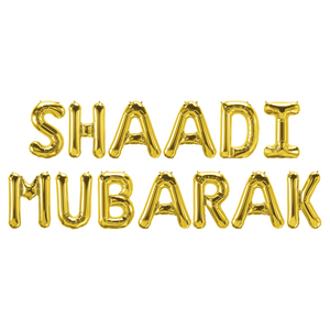 Shaadi Mubarak Foil Balloons - Gold