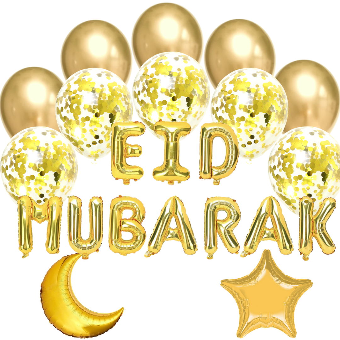 Balloon Bundle - Eid Mubarak - Gold