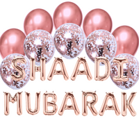 Balloon Bundle - Shaadi Mubarak - Rose Gold