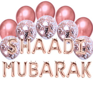 Balloon Bundle - Shaadi Mubarak - Rose Gold