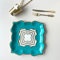Lotus Large Party Plates (10pk) - Turquoise (Teal)