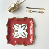Lotus Large Party Plates (10pk) - Berry (Maroon)