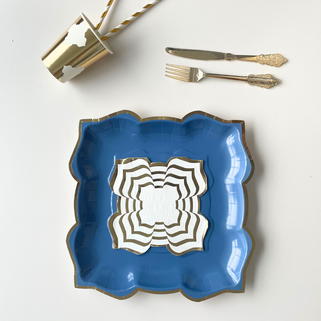 Lotus Large Party Plates (10pk) - Blueberry (Navy)