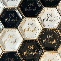 Eid Mubarak Party Plates (10pk) - Black & Gold