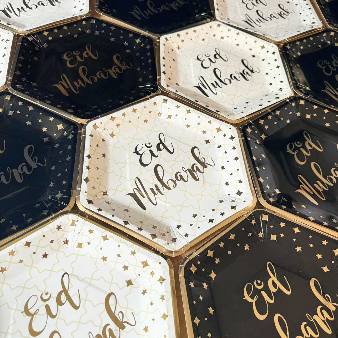 Eid Mubarak Party Plates (10pk) - Cream & Gold