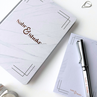 Sabr & Shukr Stationery Gift Set (Marble) - White & Rose Gold Foil