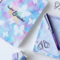 Sabr & Shukr Stationery Gift Set (Butterfly) - Pastel & Purple Foil