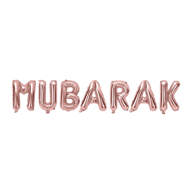 Mubarak Foil Balloons - Rose Gold