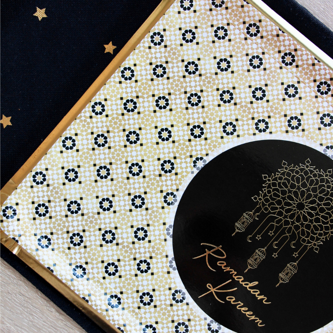 Ramadan Kareem Serving Trays (3pk) - Black & Gold