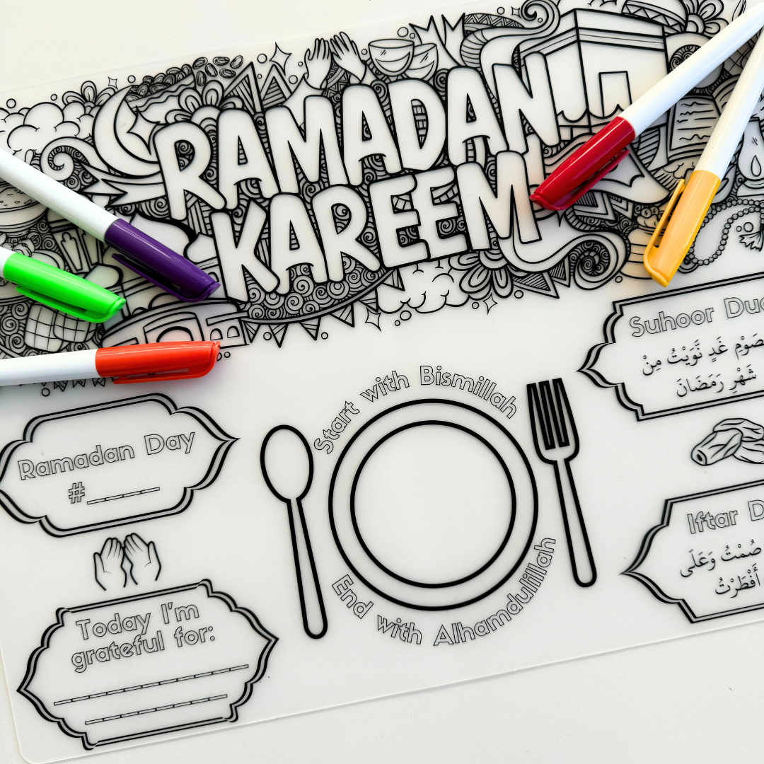 Ramadan Doodle Colour In Silicone Placemat