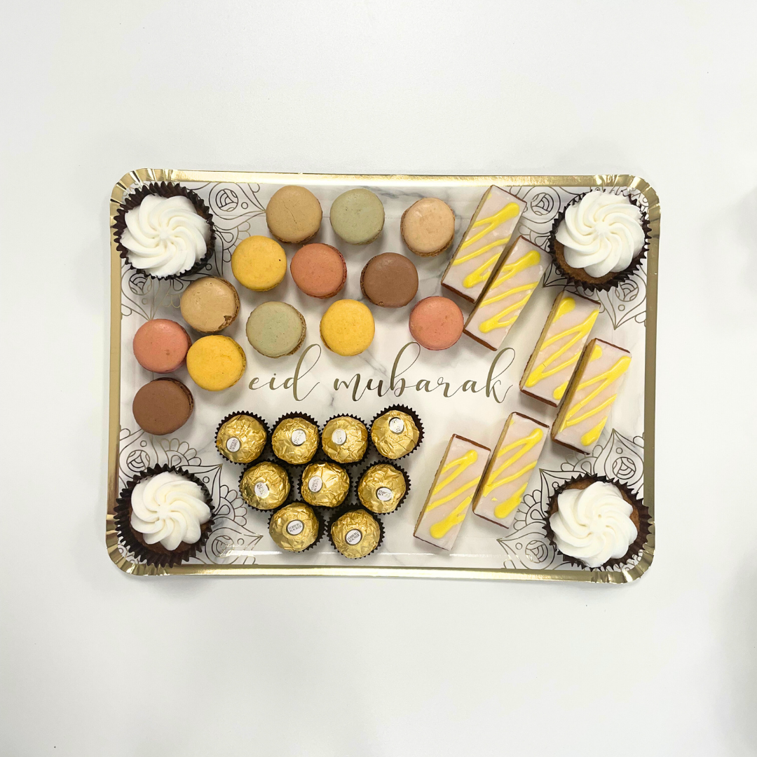 Eid Mubarak Serving Trays (3pk) - Marble & Gold