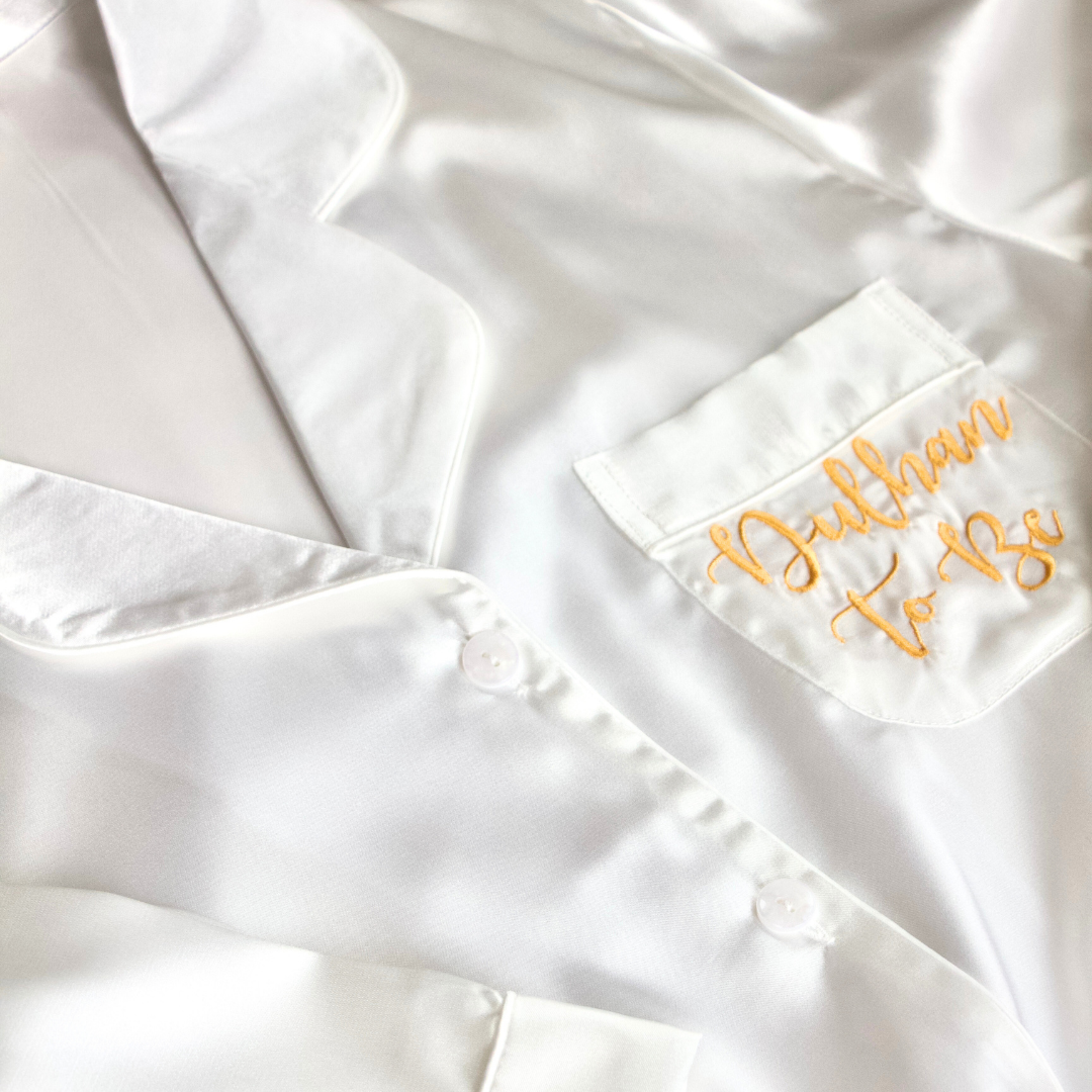 Dulhan To Be Nightwear Bundle (Medium) - White & Gold