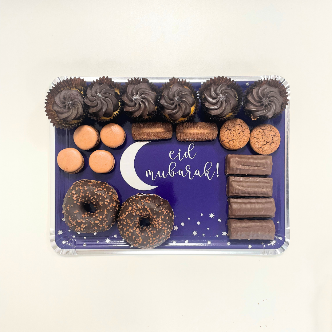 Eid Mubarak Serving Trays (3pk) - Blue & Silver