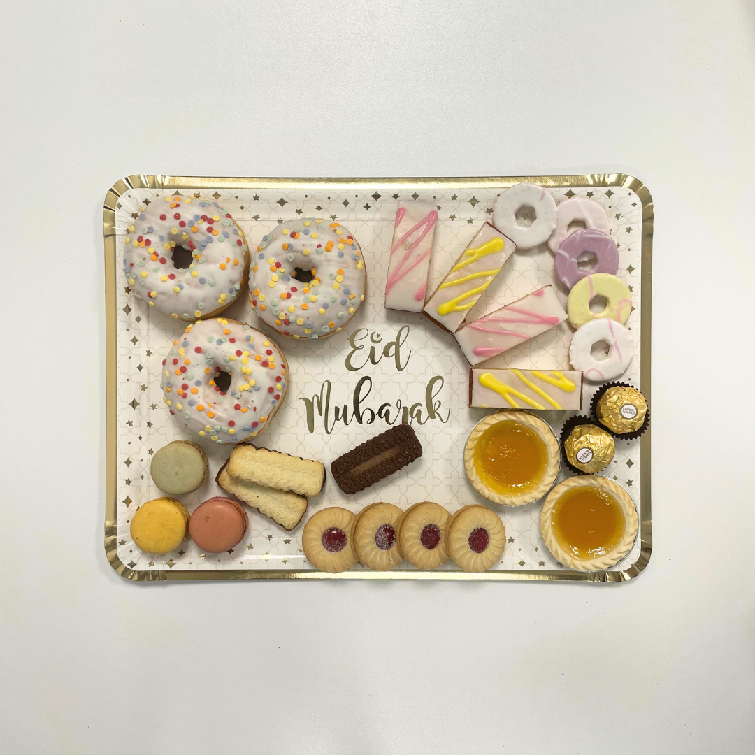 Eid Mubarak Serving Trays (3pk) - Cream & Gold
