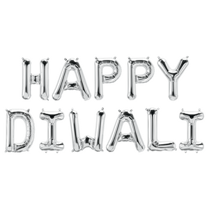 Happy Diwali Foil Balloons - Silver