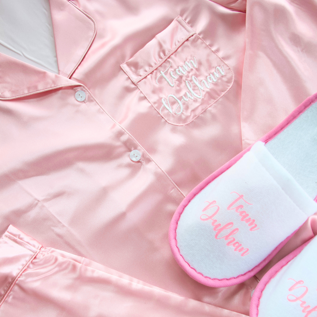 Team Dulhan Slippers - White & Rose