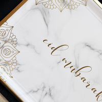 Eid Mubarak Serving Trays (3pk) - Marble & Gold
