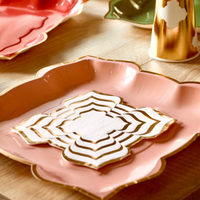 Lotus Large Party Plates (10pk) - Coral (Peach)