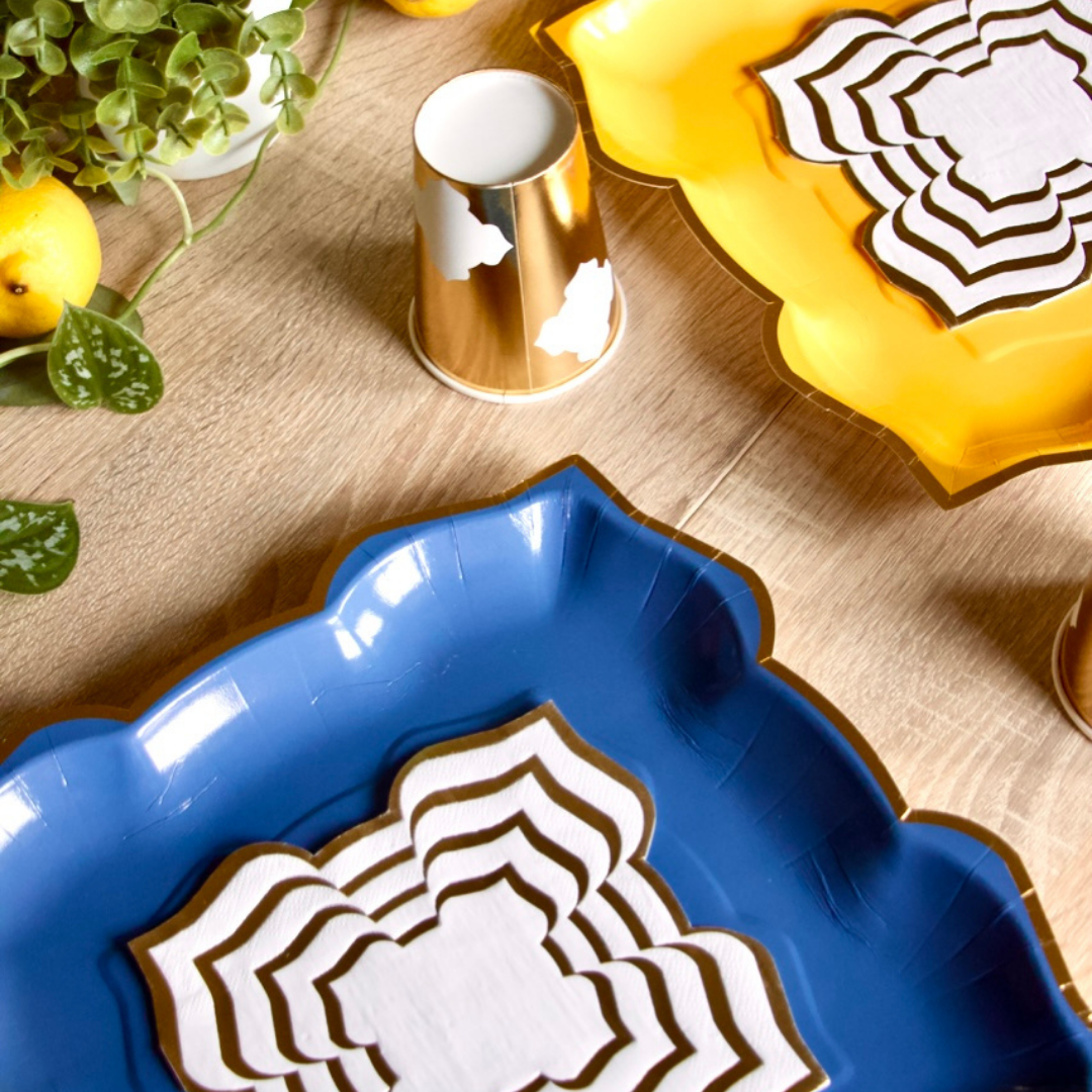 Lotus Large Party Plates (10pk) - Blueberry (Navy)