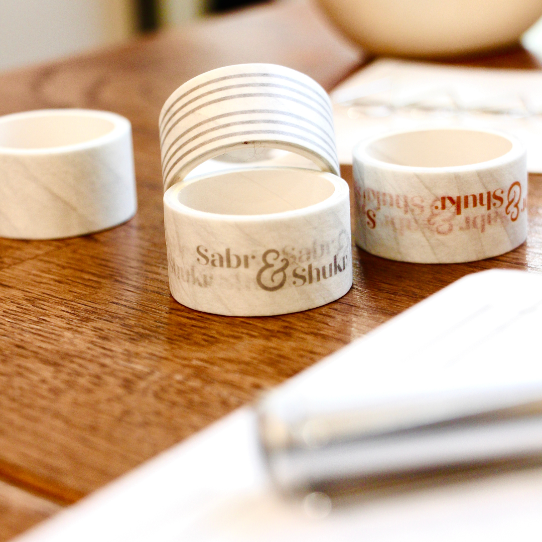 Sabr & Shukr Stationery Gift Set (Marble) - White & Rose Gold Foil
