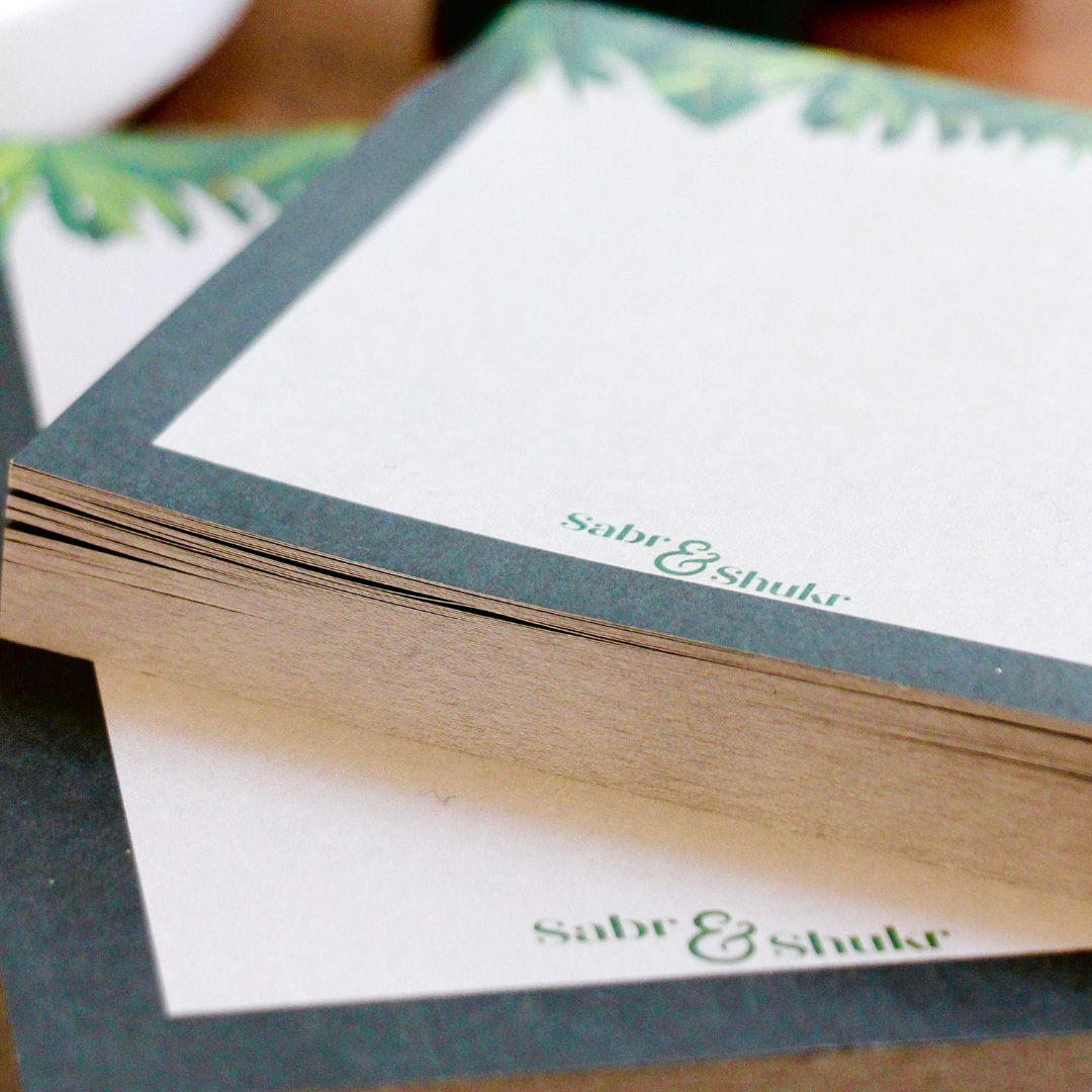 Sabr & Shukr Stationery Gift Set (Jungle) - Green & Silver Foil