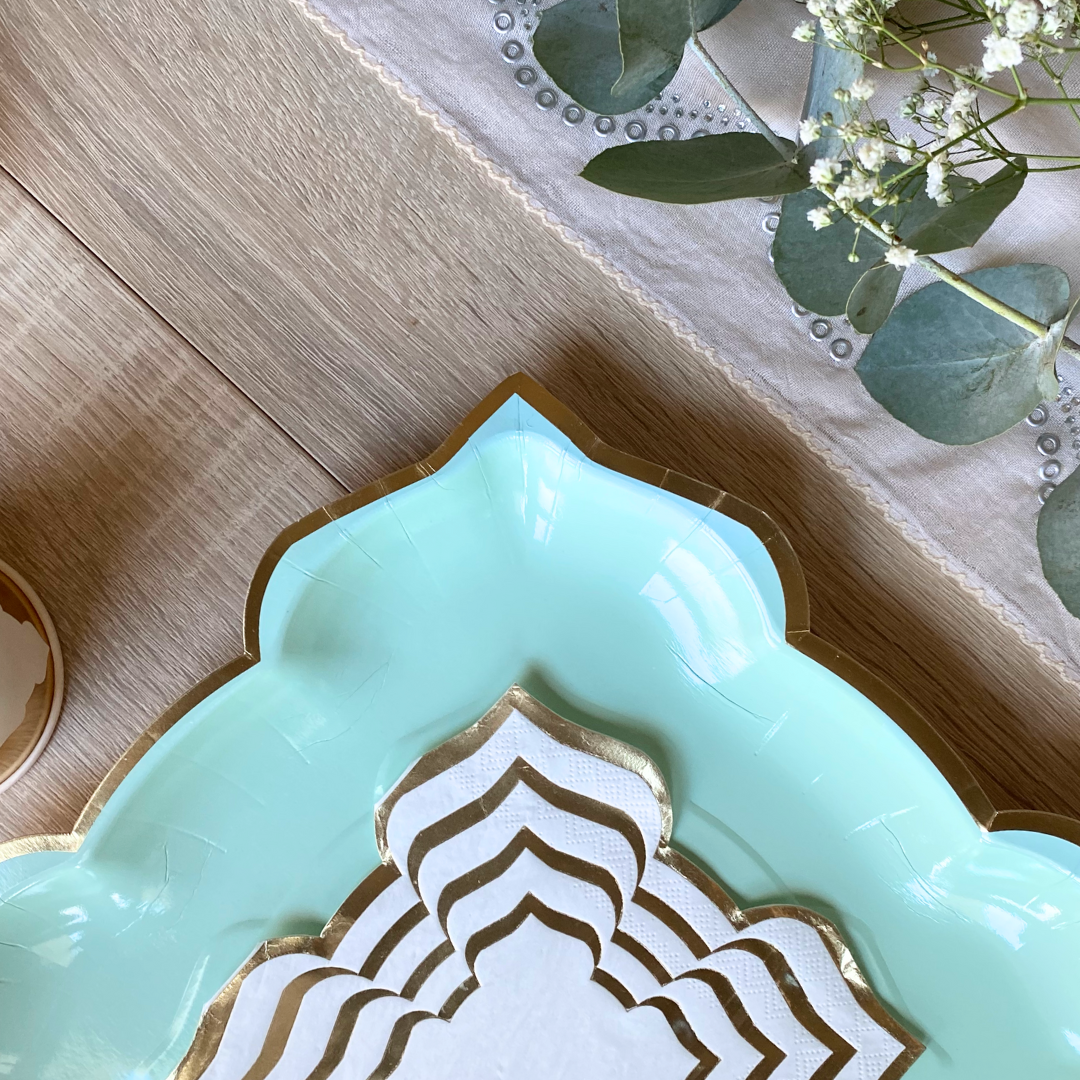 Lotus Large Party Plates (10pk) - Jade (Mint)
