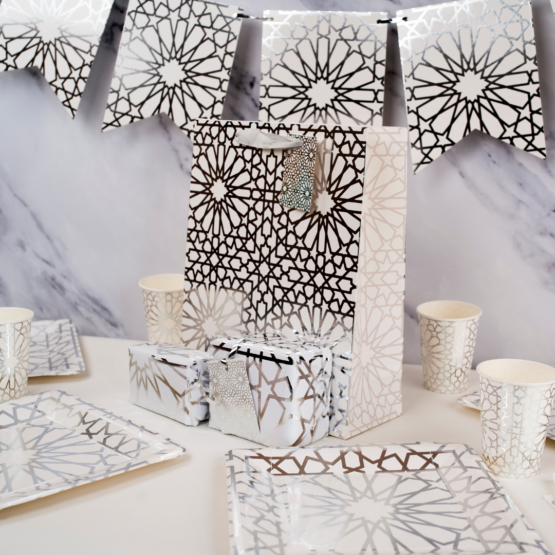 Geo Silver Party Cups - 10 pack