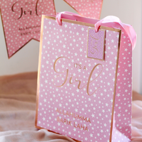 Baby Girl Gift Bag - Pink & Rose Gold