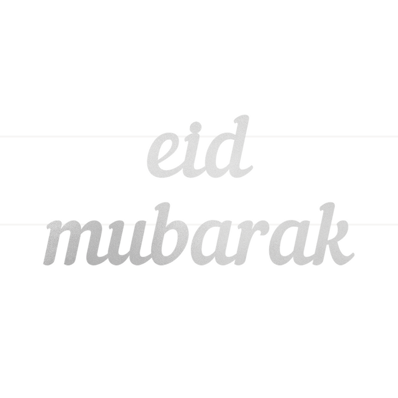 Eid Mubarak Letter Banner - Silver