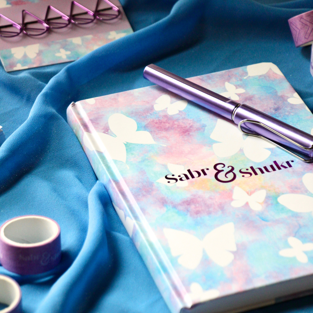 Sabr & Shukr Stationery Gift Set (Butterfly) - Pastel & Purple Foil