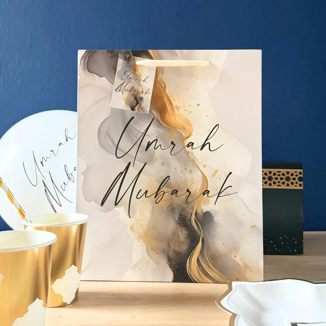 Umrah Mubarak Gift Bag - Cream & Black