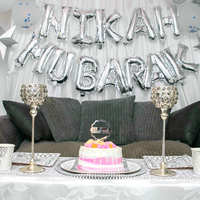Nikah Mubarak Foil Balloons - Silver