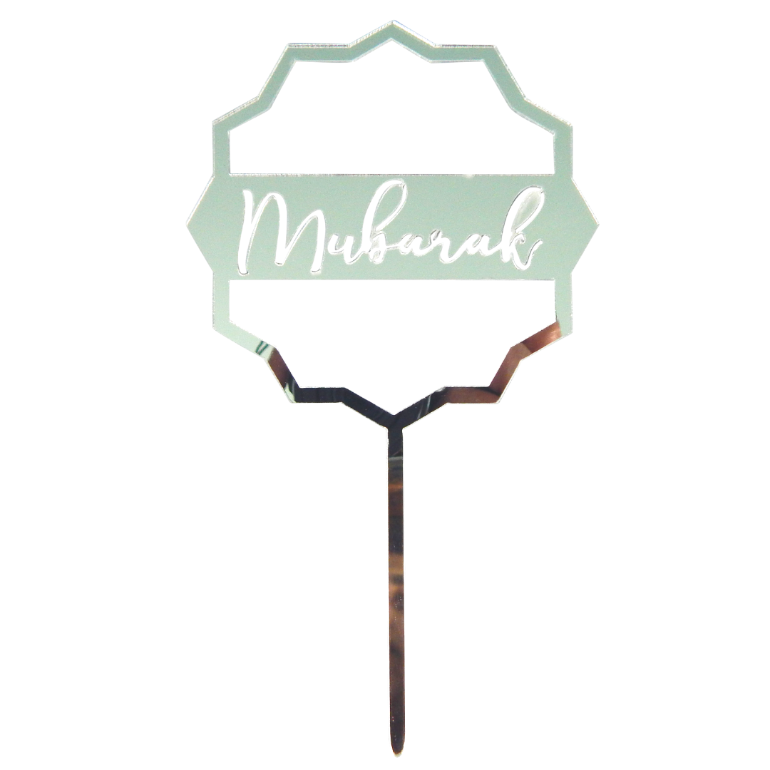 Mubarak Cake Toppers (5pk) - Silver