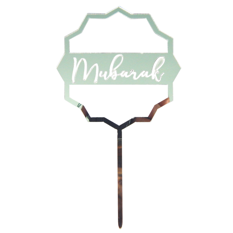 Mubarak Cake Toppers (5pk) - Silver