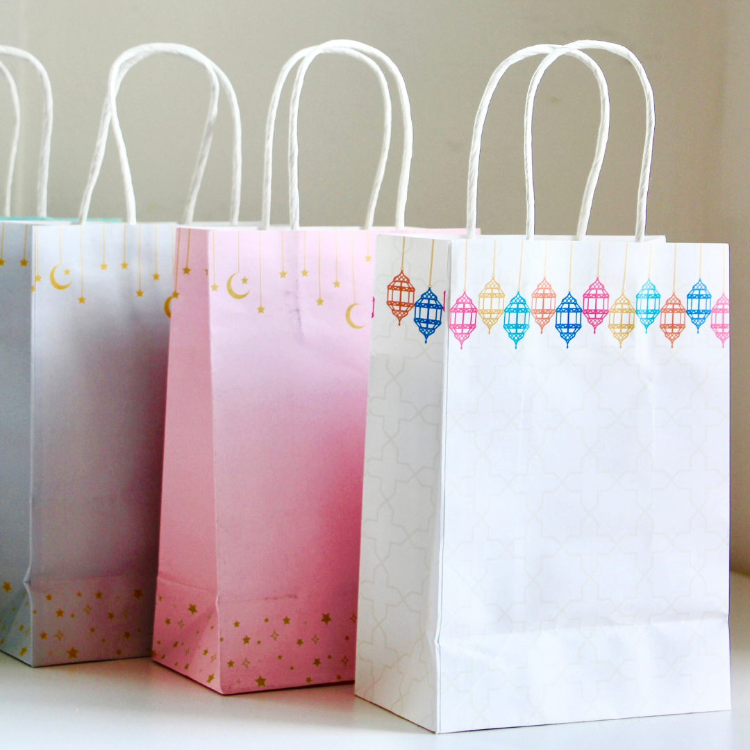 Colourful Lanterns Treat Bags (10pk) - Cream