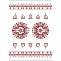Henna Mehndi Tattoo Sheet - Paisley Mandala 2