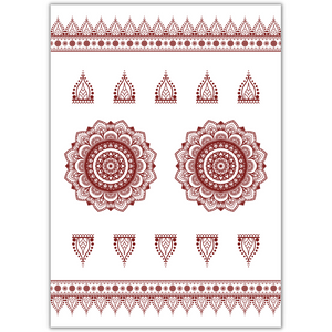 Henna Mehndi Tattoo Sheet - Paisley Mandala 2
