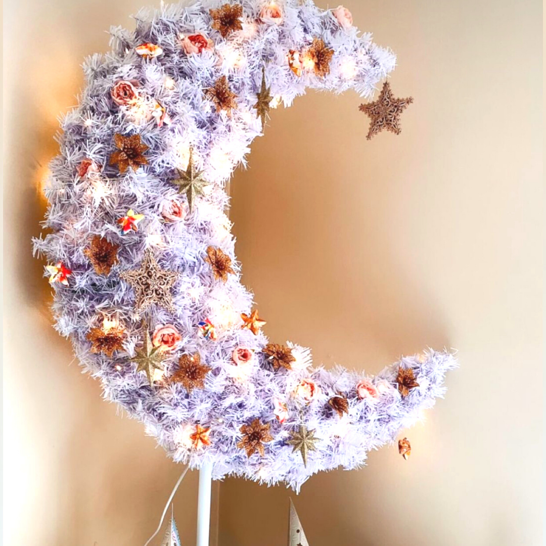5ft Eid Moon Tree & LED lights - White