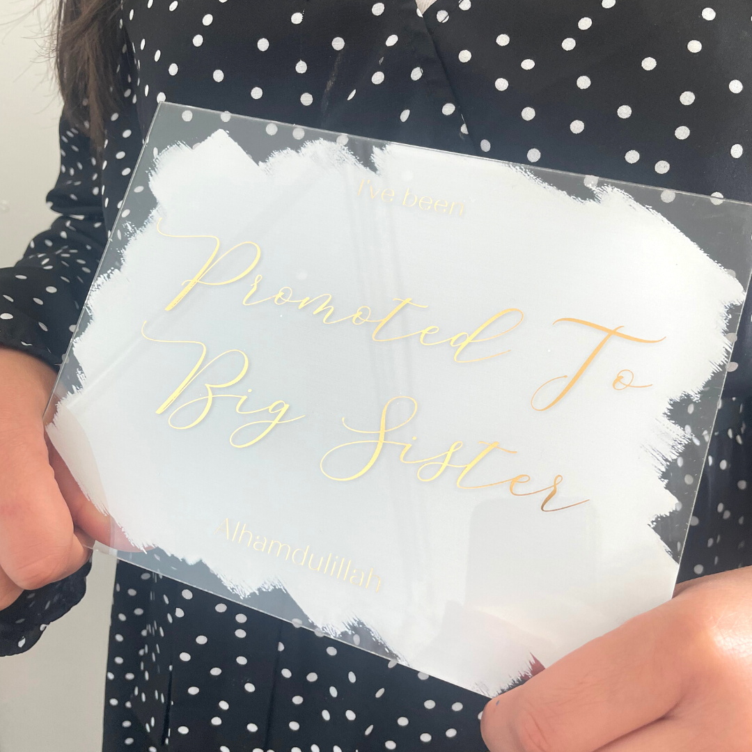 Muslim Kids Milestone Acrylic Plaques - White & Gold