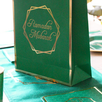 Ramadan Mubarak Gift Bag - Green & Gold