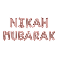 Nikah Mubarak Foil Balloons - Rose Gold
