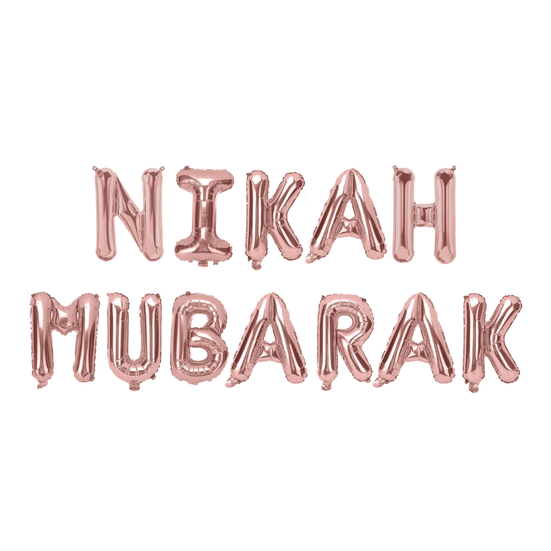 Nikah Mubarak Foil Balloons - Rose Gold