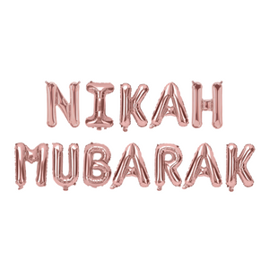 Nikah Mubarak Foil Balloons - Rose Gold